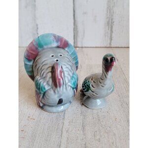 Vintage‎ Turkey salt pepper shaker Thanksgiving set decor
